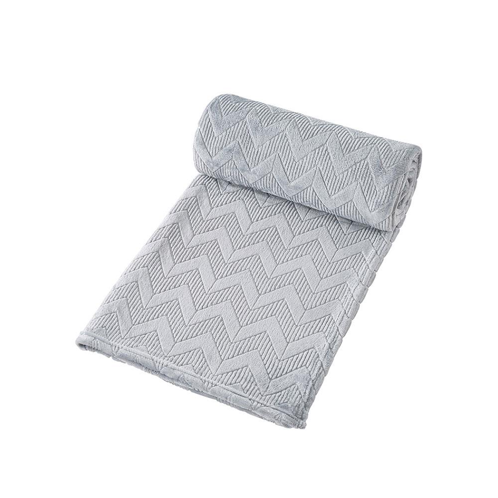 HomeBase HLS Chăn mền bằng Polyester MORRIS mềm mại ấm áp W152xD1xH203 Cm màu xám