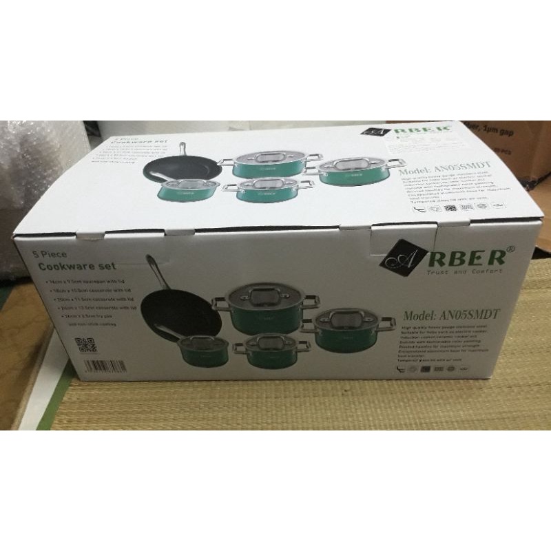 BỘ NỒI ARBER Inox đáy từ CAO CẤP AN05SDT Hàng chính hãng