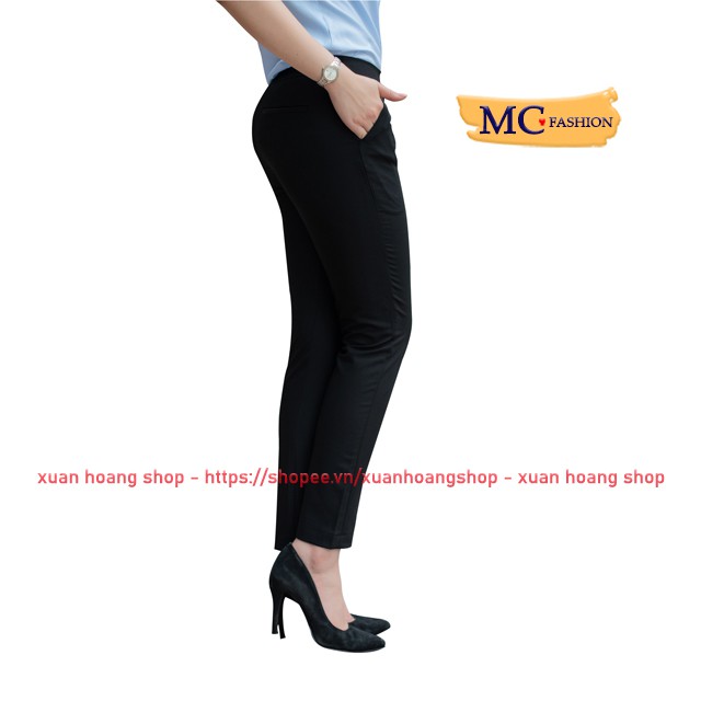 Quần Tây Nữ Công Sở Lưng Cao Mc Fashion, Kiểu Âu, Màu Đen, Xanh Tím Than, Ống Côn, Chất Vải Co Giãn, Size Đủ Q0380