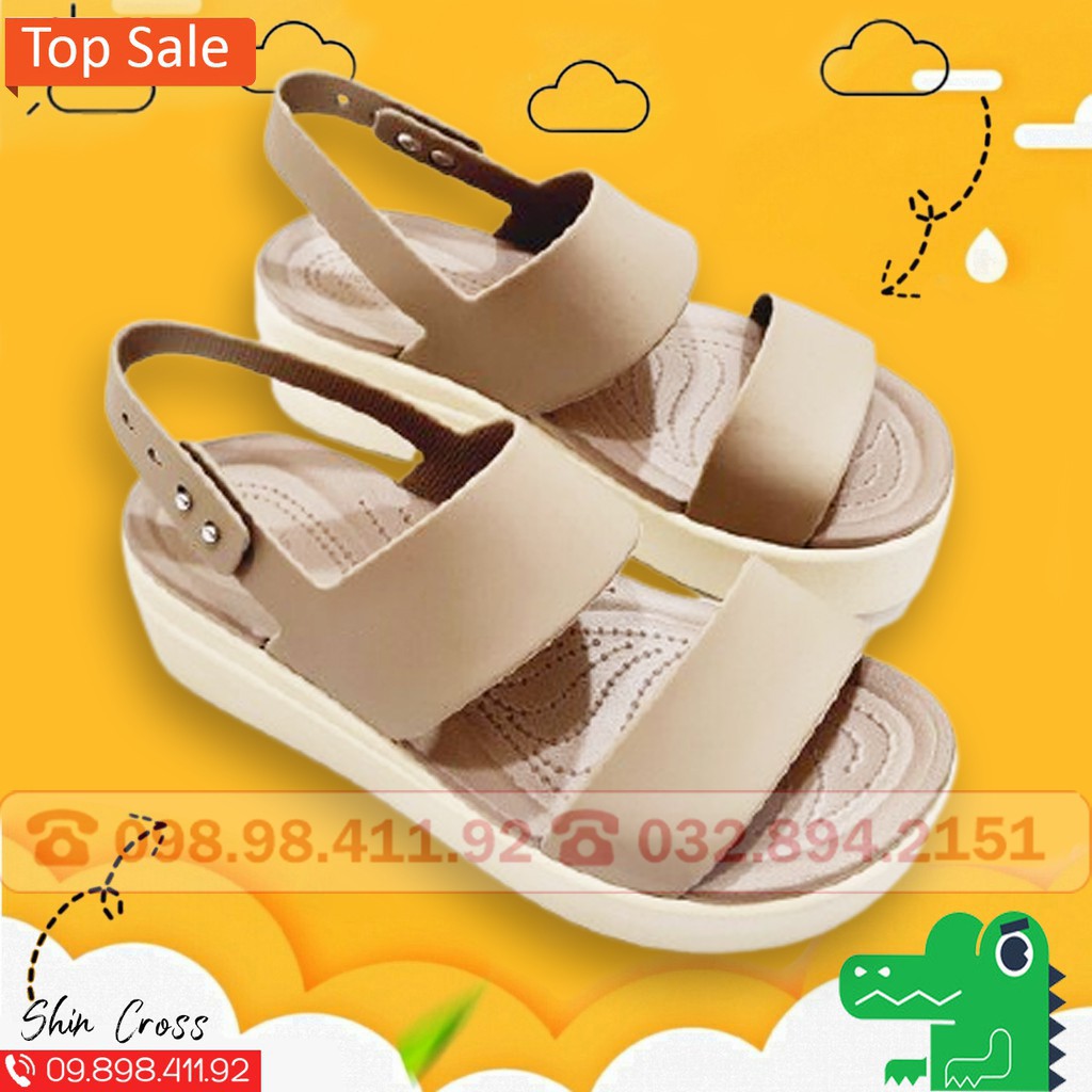 dép sandalHOTRENDdép sandal cross màu be bò YOZ123 tặng thêm 1 túi vải đựng sandal