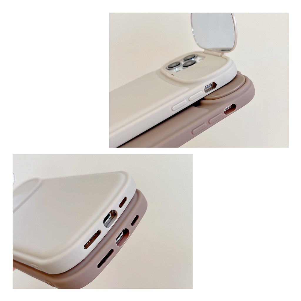 Bao Da Điện Thoại Nắp Lật Mặt Gương Màu Xám In Hoạt Hình Cho iPhone 14 / 13 / 12PRO MAX / 11 / 13PRO MAX