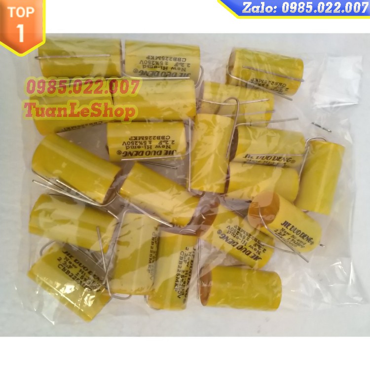 TỤ 2.2 - TỤ TREBLE 2,2MF 250V –  TỤ VÀNG TRÒN - GIÁ 01 CÁI