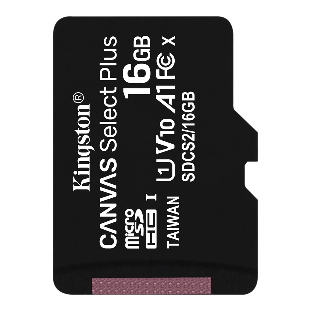 Thẻ nhớ microSDHC Kingston Canvas Select Plus 16GB U1 V10 A1 100MB/s (Đen) - Không Adapter