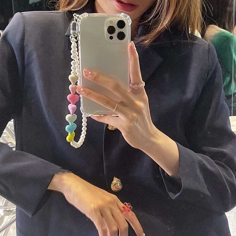 Ốp Điện Thoại Mềm Trong Suốt Đính Ngọc Trai Cho iphone 14 Pro Max 13 Pro Max 12 Pro Max 13 11 XR X XS 7 8 plus MiNi SE 2020