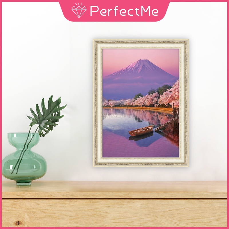 Bộ tranh đính đá 5D họa tiết hoa anh đào độc đáo kích thước 30x40 DIY dùng trang trí nhà cửa