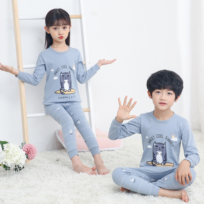 Set Đồ Ngủ Dài Tay In Hình Dễ Thương Cho Bé