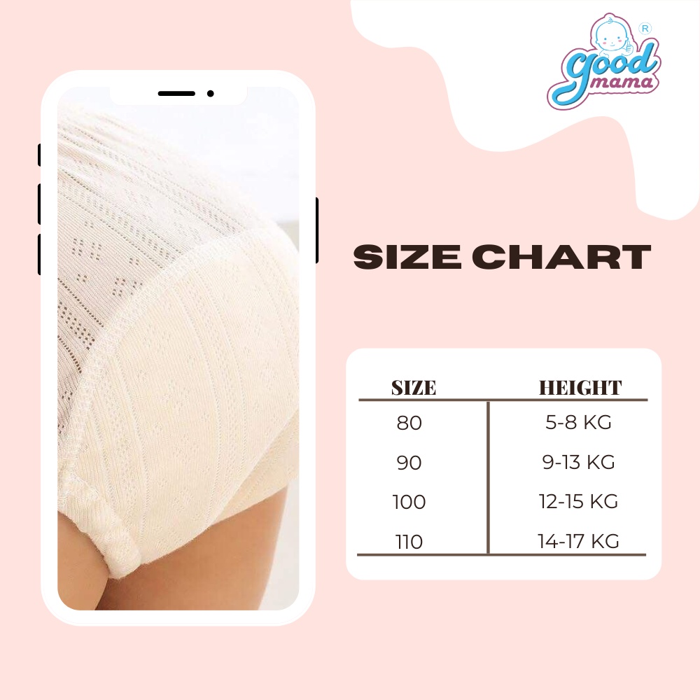 Quần Bỏ Bỉm Cho Bé Goodmama chất liệu Cotton - Hàng Việt Nam Cao Cấp dành cho bé từ 5-17kg