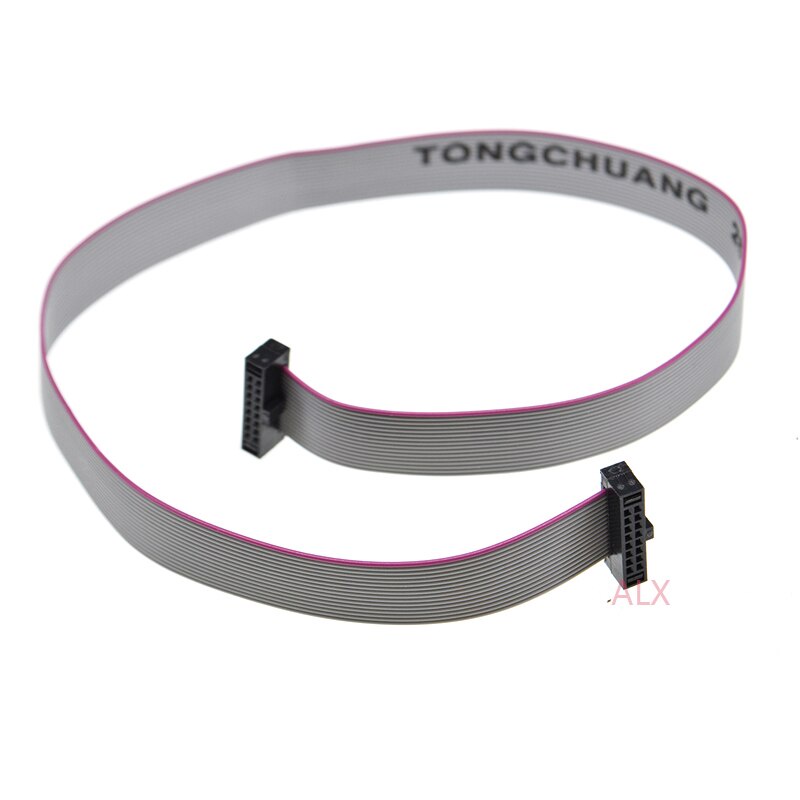 Cáp dữ liệu bản dẹt màu xám 1.27MM FC-6/8/10/14/16/20/40/50 PIN 30CM JTAG ISP cho hộp đổi chiều DC3 IDC