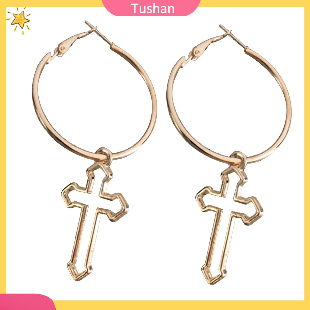 Khuyên Tai Nữ Hình Tròn / Chữ Thập Thời Trang