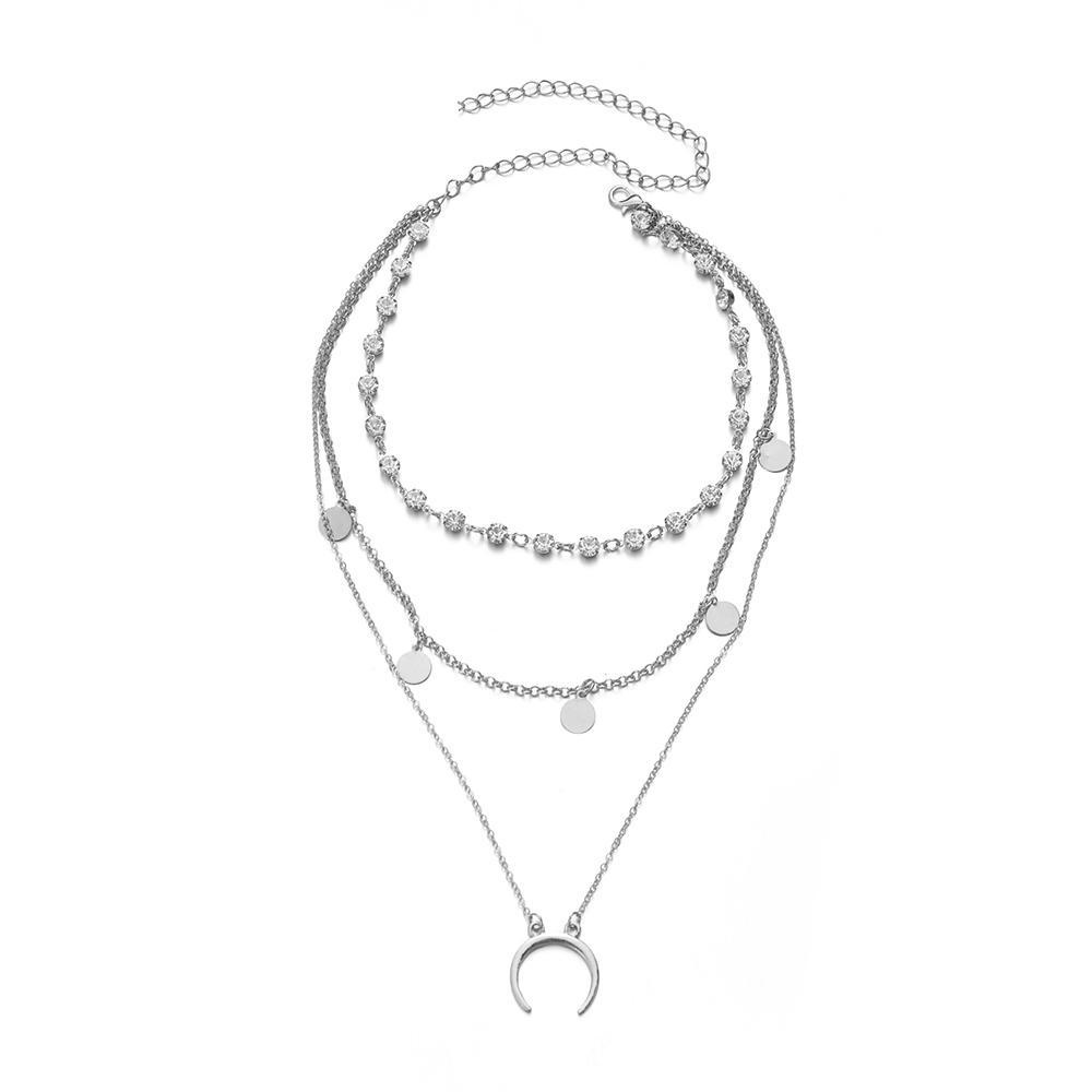 Vòng cổ Nhiều Lớp Thời Trang|Đồng Xu Hình Trăng Sao Phong Cách Boho