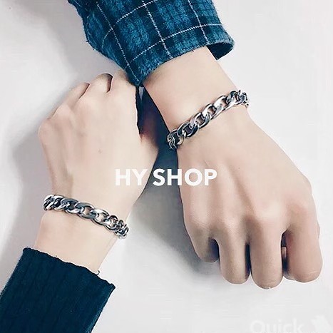 lắc tay titan dây xích nam nữ không gỉ không đen - lắc tay đôi cá tính unisex bts