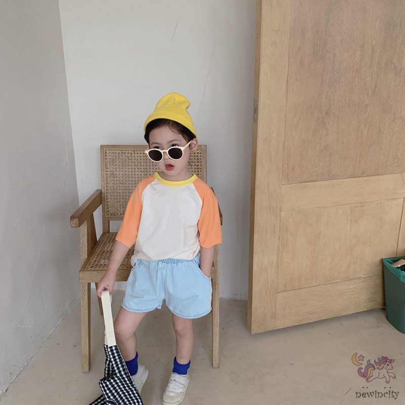 Quần Đùi Denim Kiểu Hàn Quốc Phong Cách Mùa Hè Dành Cho Bé Gái