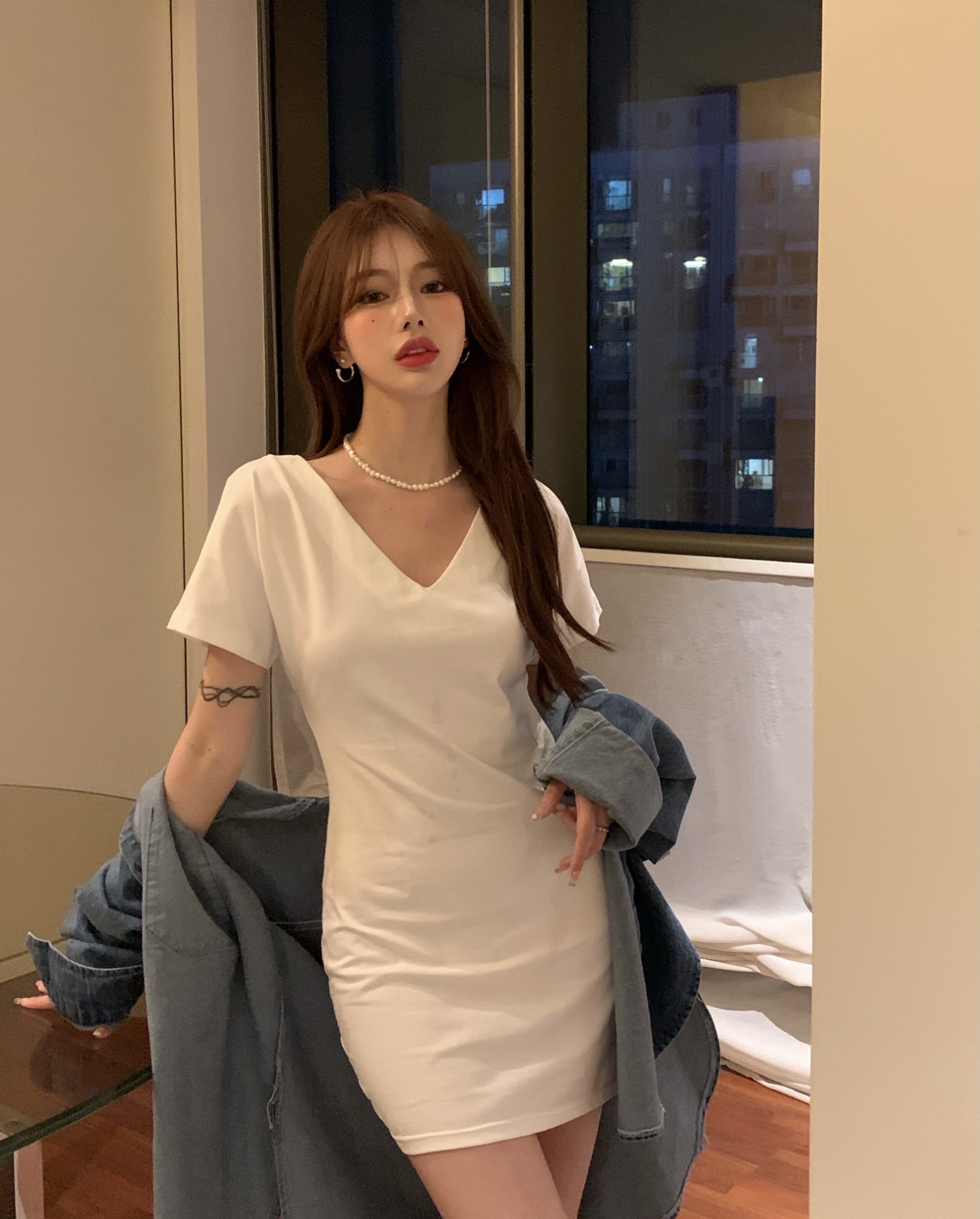 Đầm Chữ A Cổ Chữ V Thiết Kế Đơn Giản Phong Cách Hàn Quốc | BigBuy360 - bigbuy360.vn