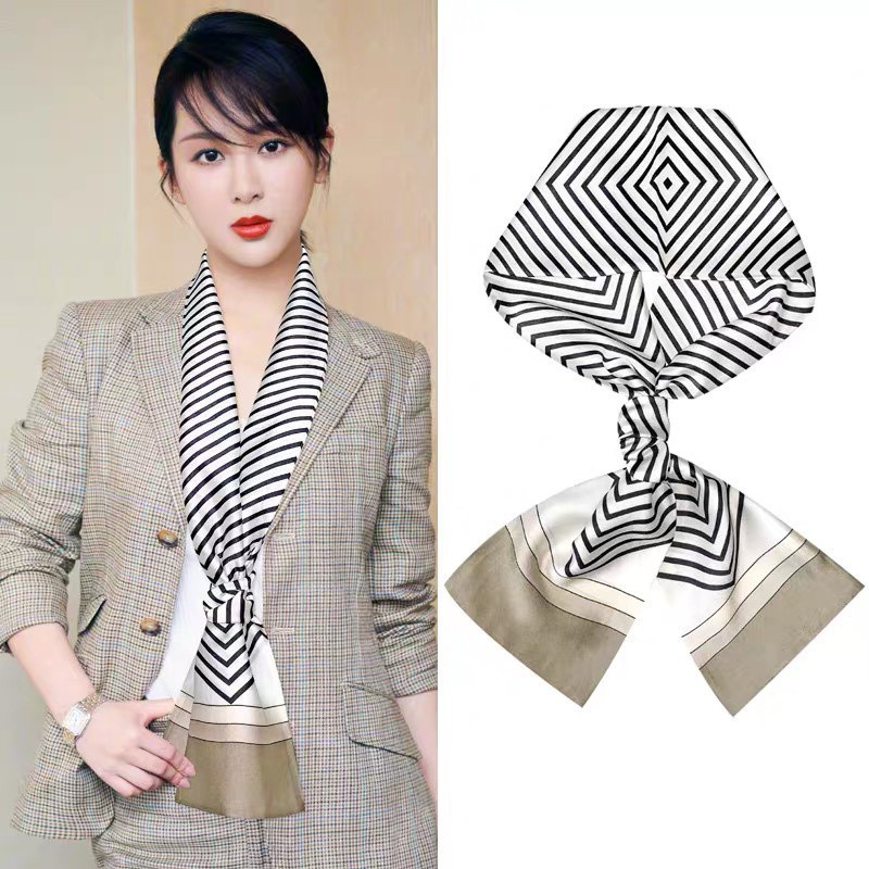 Khăn quàng cổ dài bằng vải lụa trang trí dành cho nữ