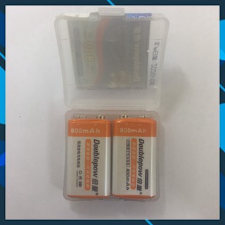 [RẺ VÔ ĐỊCH] pin sạc 9v vuông 800mAh doublepow ( HỘP 2 VIÊN ) sử dụng lâu dài