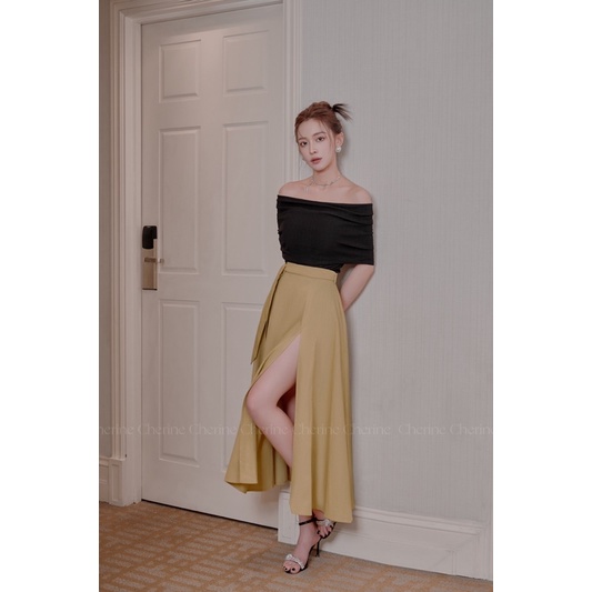 Classy Top - áo trễ vai co dãn, chất liệu thun hàn cao cấp by Cherine