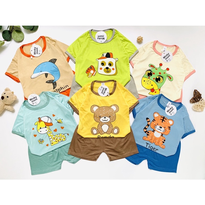 Bộ thun lạnh hoạ tiết đẹp cho bé trai và bé gái 7-18kg