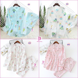 Pijama Sau Sinh (Vải Xô nhật) Mặc hè cực mát M6