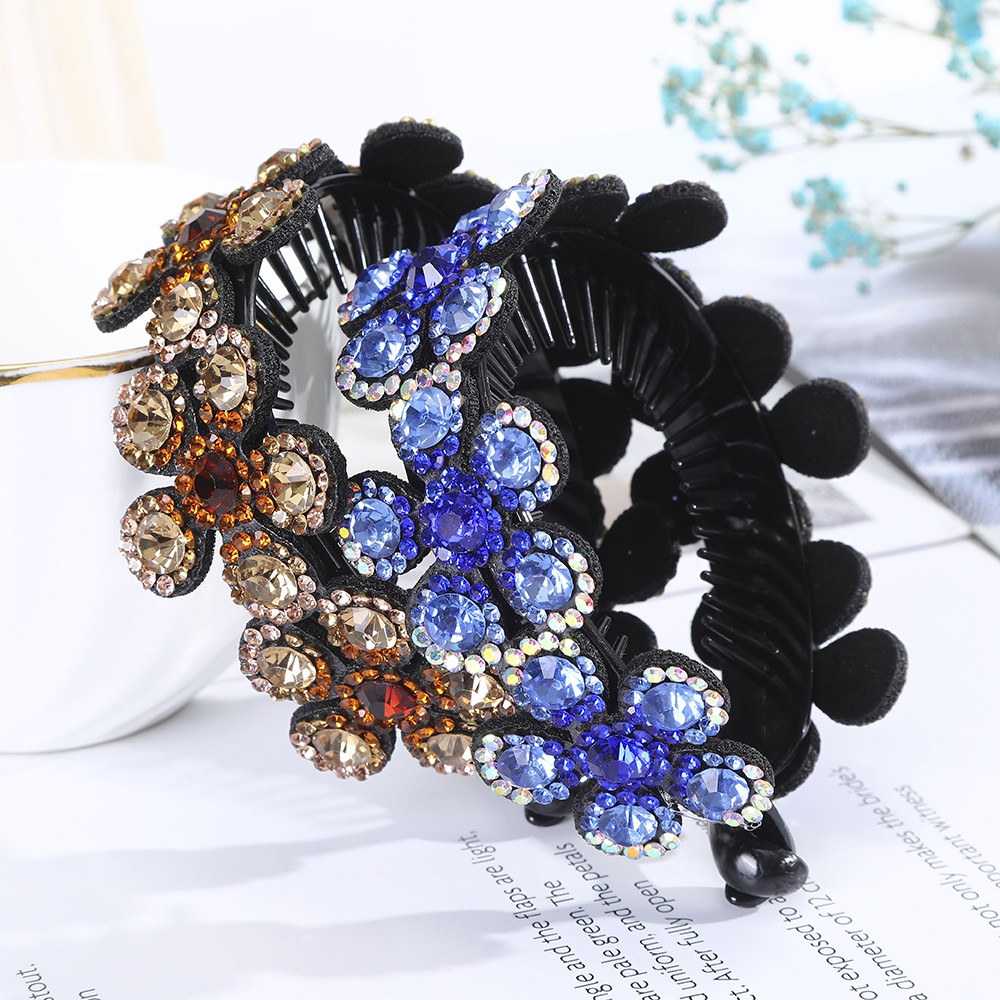 Kẹp Tóc Hình Hoa Đính Đá Phong Cách Retro Xinh Xắn Cho Nữ