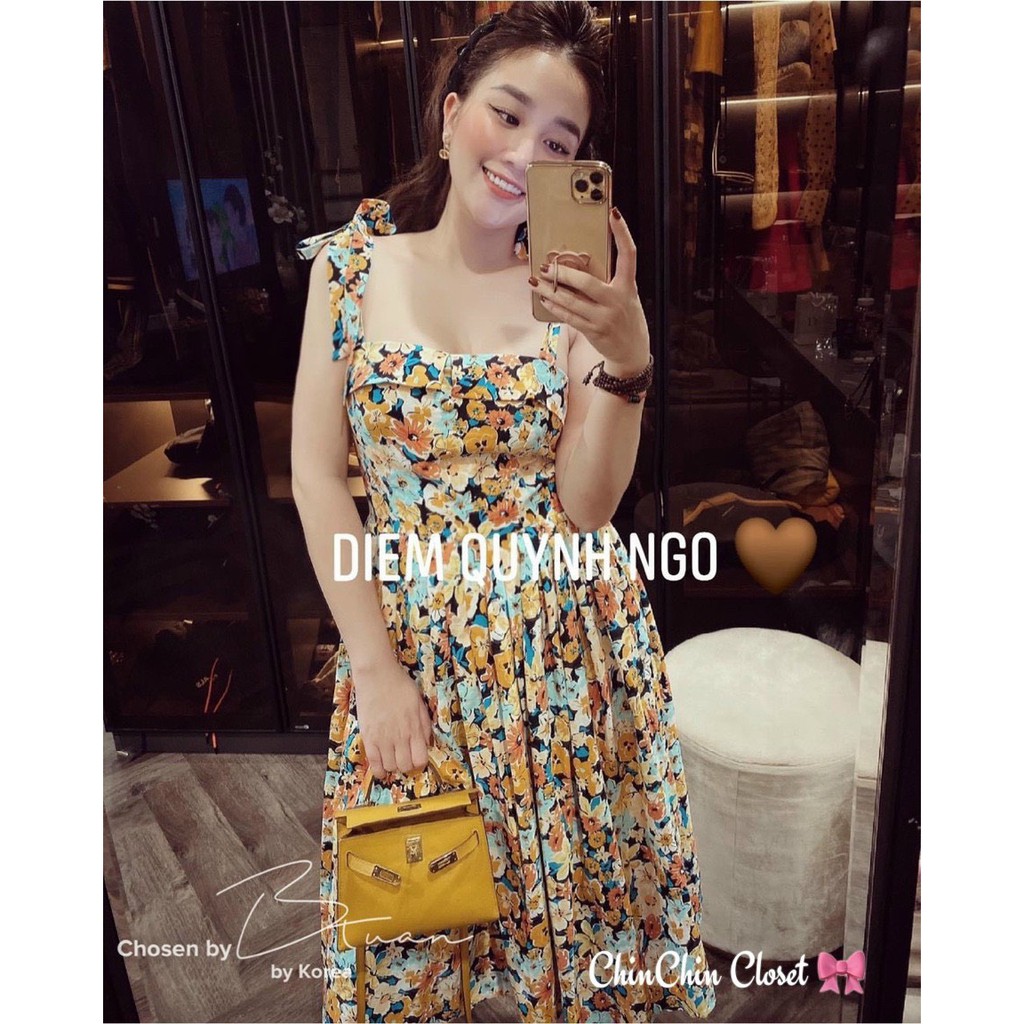 VN113 - VÁY XÒE 2 DÂY HOA XINH HÀNG TK NỮ