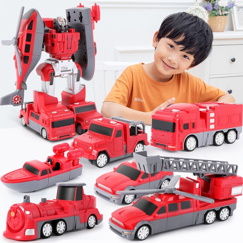 DĐồ chơi trẻ em lắp ráp câu đố biến dạng ô tô từ tính khối xây dựng máy xúc nam châm xe kỹ thuật cậu bé robot