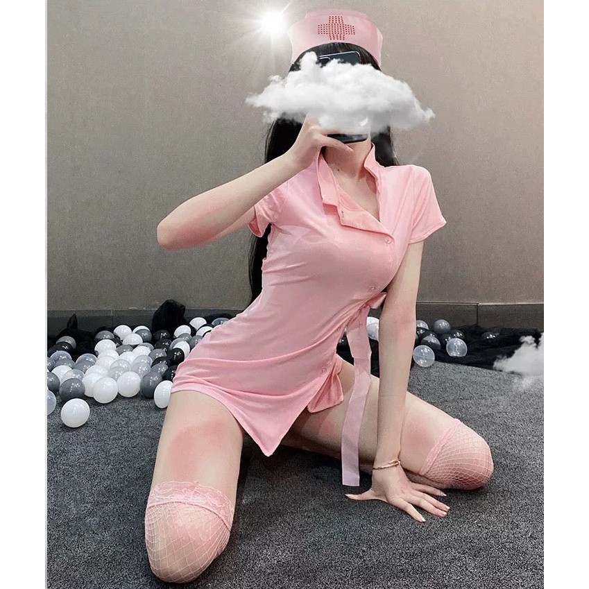 Đồ ngủ Cosplay y tá hồng sexy có mũ | BigBuy360 - bigbuy360.vn