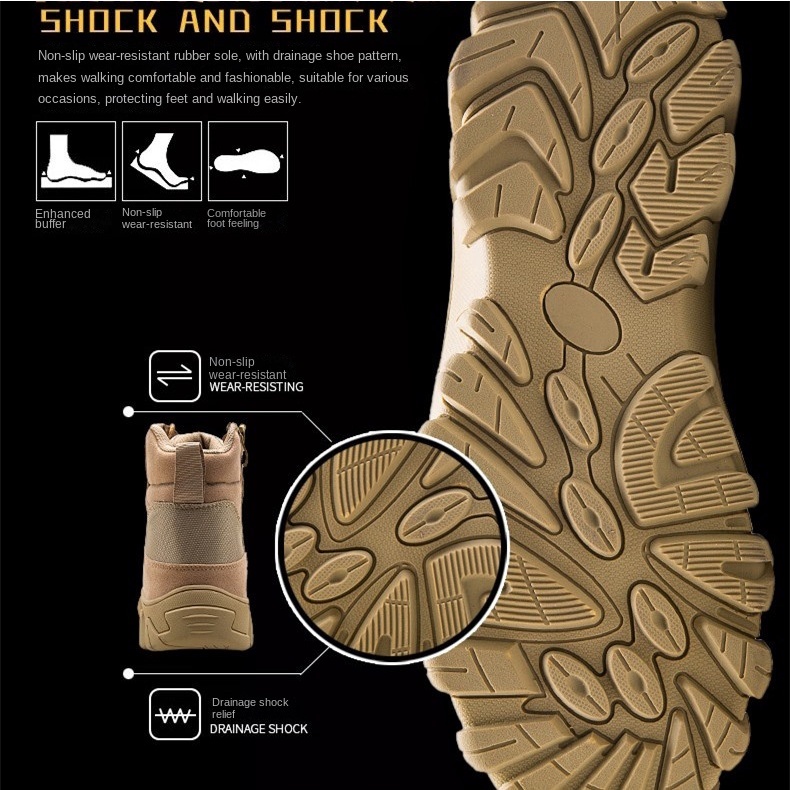 Giày Bốt Quân Đội Chống Trượt Họa Tiết Rằn Ri Size 39-47