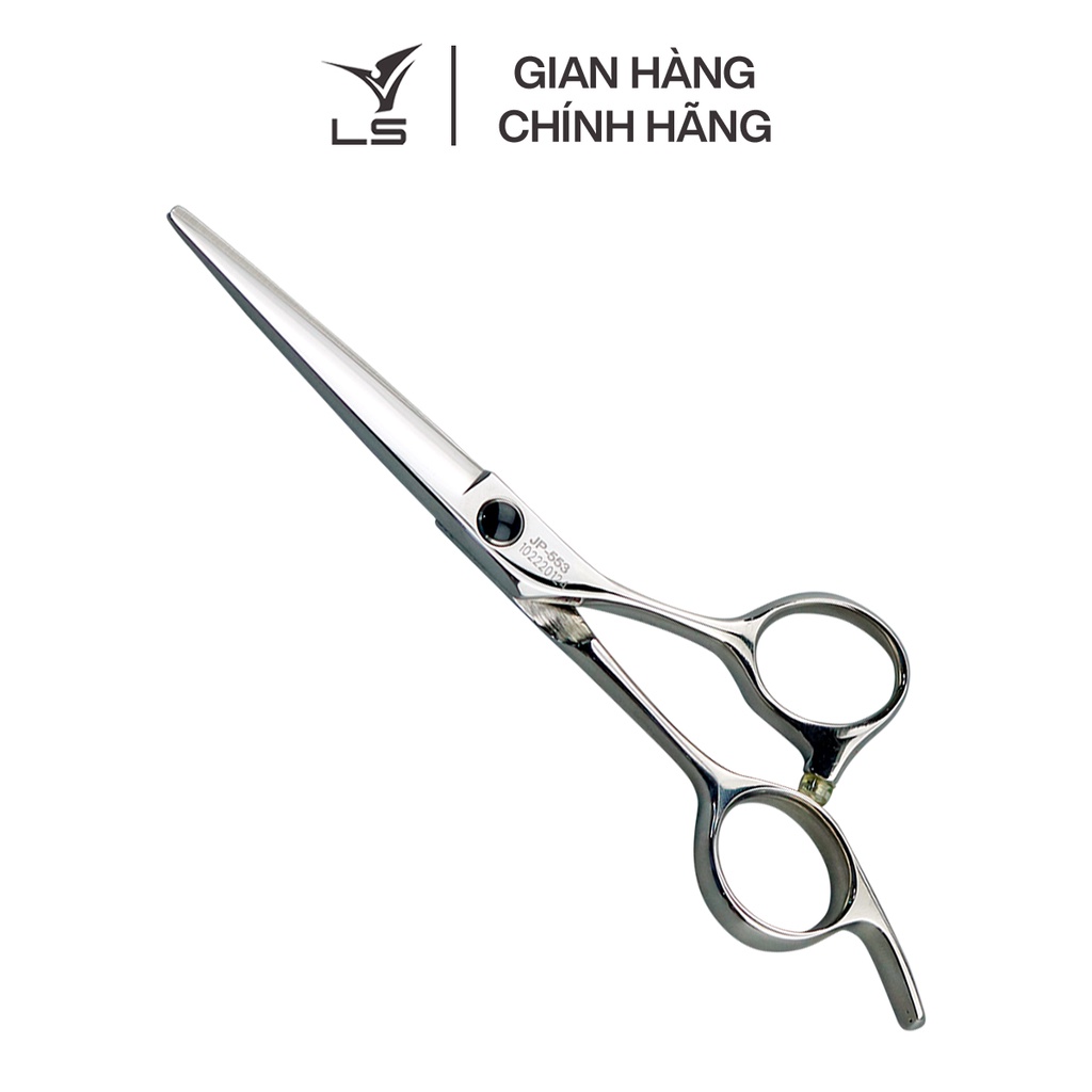 Kéo cắt tóc VLS lưỡi thẳng quai offset vênh đỡ ngón cố định JP553