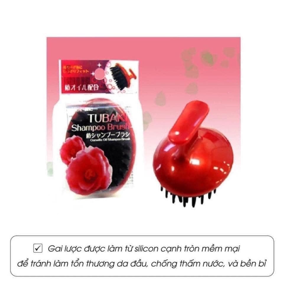 Lược Gội Đầu Tubaki Massage Làm Sạch Da Đầu Tơi Mềm Tóc Nhật Bản Chính Hãng