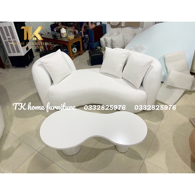 Bàn gỗ sofa 2 chân trụ