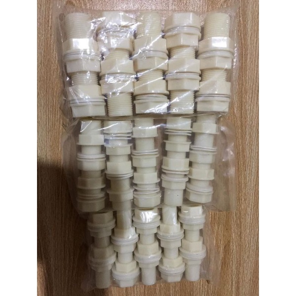 ỐC ÉP BỒN NƯỚC BẰNG NHỰA VÀNG LOẠI 1 REN 21/27/34/42/49/60/90