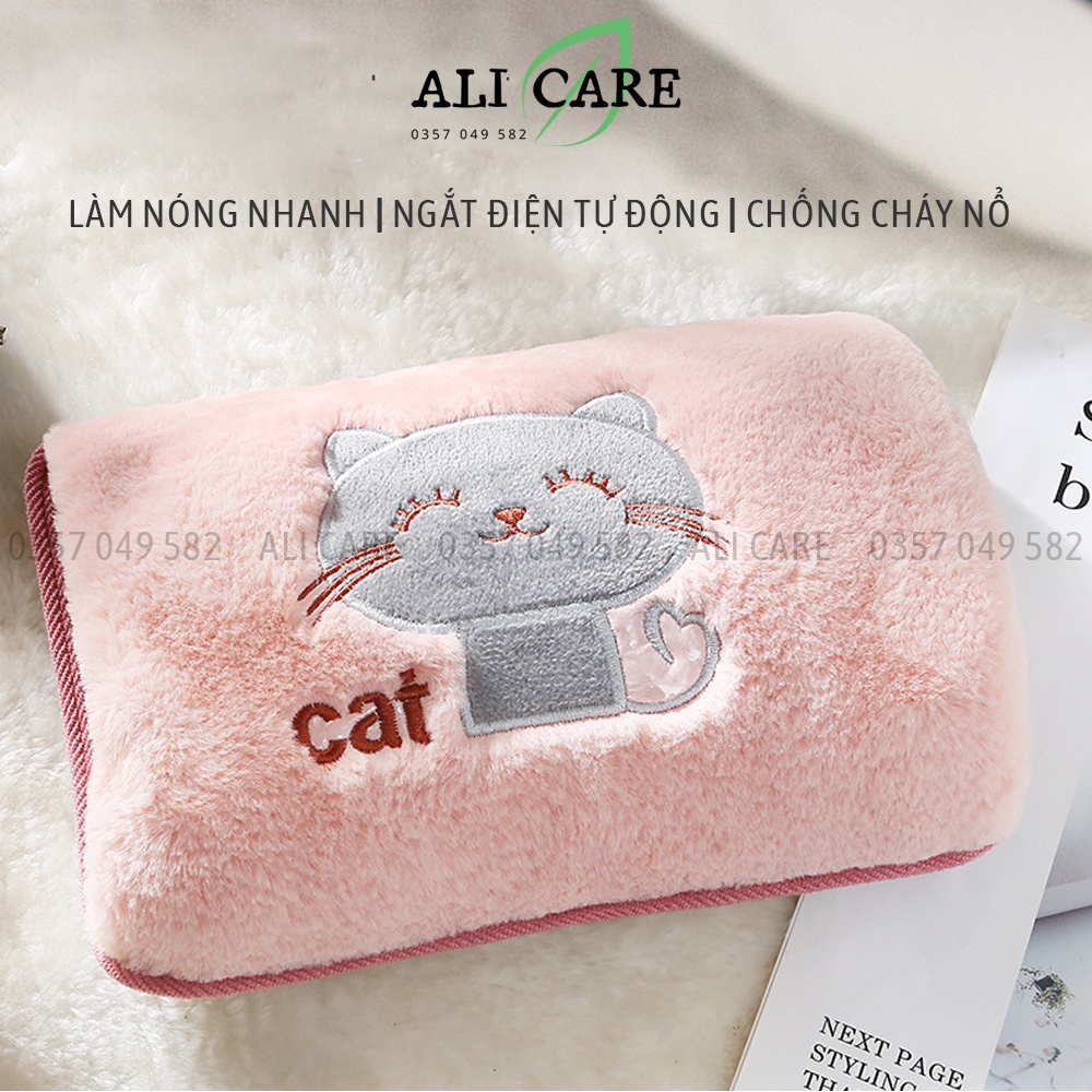 Túi chườm bụng kinh sạc điện tự ngắt cao cấp, chườm nóng giảm đau bụng kinh, chườm cổ vai gáy, sưởi ấm tay chân ALI CARE