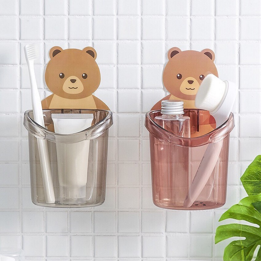 Cốc dán tường hình gấu cốc đựng đồ đa năng chắc chắn KABA