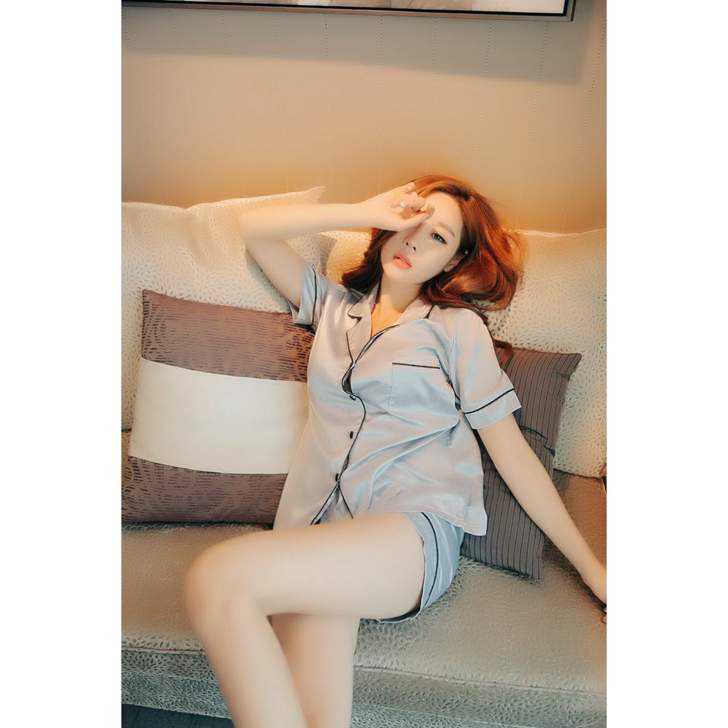 [Cao Cấp] Bộ Mặc Nhà Nữ Đồ Ngủ Lụa Trơn Ngắn Tay. Đồ Mặc Nhà Phù Cao Cấp, Bầu Bí Vẫn Bon Chen Tốt - TRON | BigBuy360 - bigbuy360.vn
