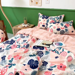 Set chăn ga gối cotton hoa kẻ