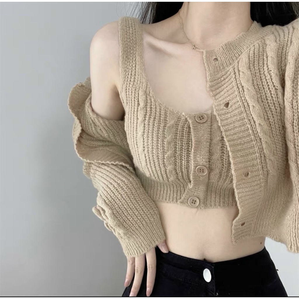 Áo khoác Cardigan Nữ Sét len 2 món Quảng Châu Cao Cấp Loại 1 Bao xịn xò  Chuẩn mã hót girl bao xinh