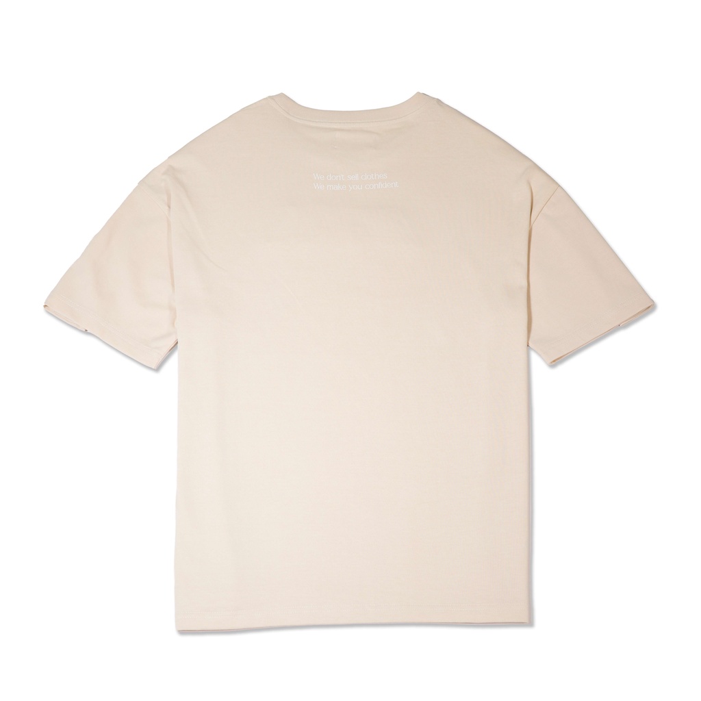 Áo Thun Thêu 3D Logo ALPHA mini - màu Cream