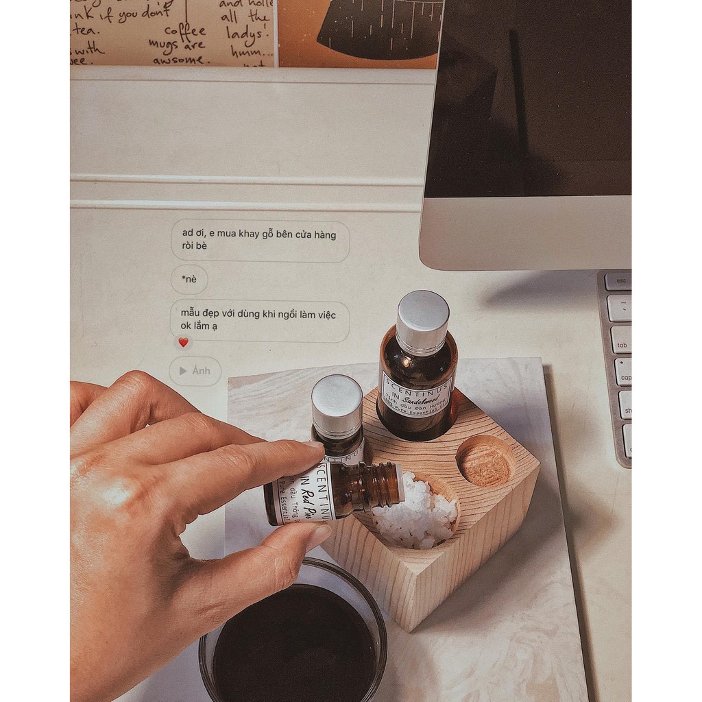 Khay gỗ đựng muối khuếch tán tinh dầu