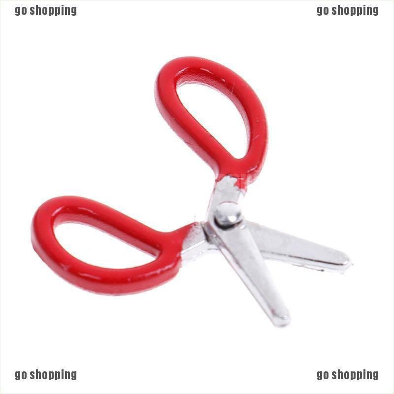 {go shopping}1:12 Dollhouse mini metal red scissors simulation furniture scissors model toys