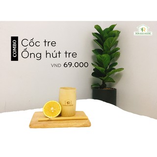 Cốc Tre Tặng Kèm Ống Hút Tre Và Cọ Rửa