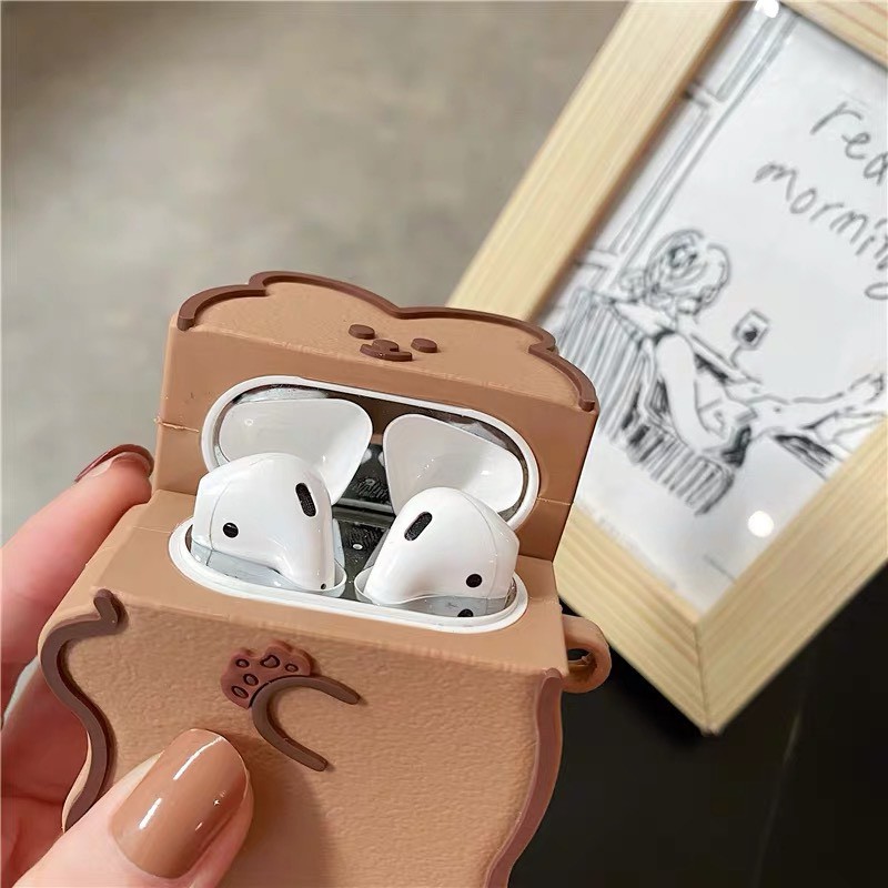 Vỏ Ốp Case Airpod Airpods bảo vệ bao đựng tai nghe không dây bluetooth Pro/2/i12/tws Bánh Gấu Bear chống va đập - Lala17