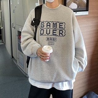 Áo sweater cổ tròn dáng rộng in chữ thiết kế mới thời trang mùa thu dành cho nam 2021