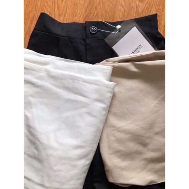 Quần Culottes nữ ống rộng cạp chun tôn dáng thoáng mát chất vải đũi