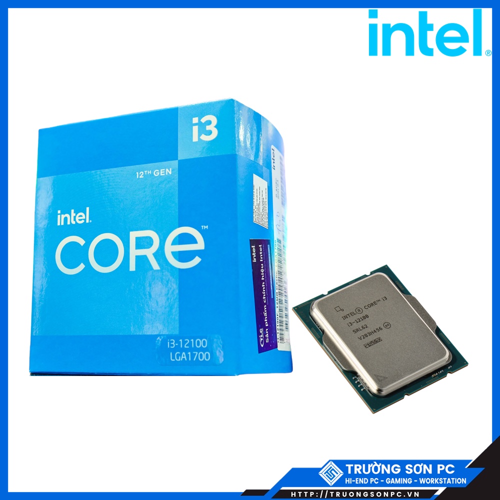 CPU Intel Core i3 12100 (3.3GHz turbo up to 4.3Ghz, 4 Cores 8 Threads, 12MB Cache, 58W) | Full Box Nhập Khẩu