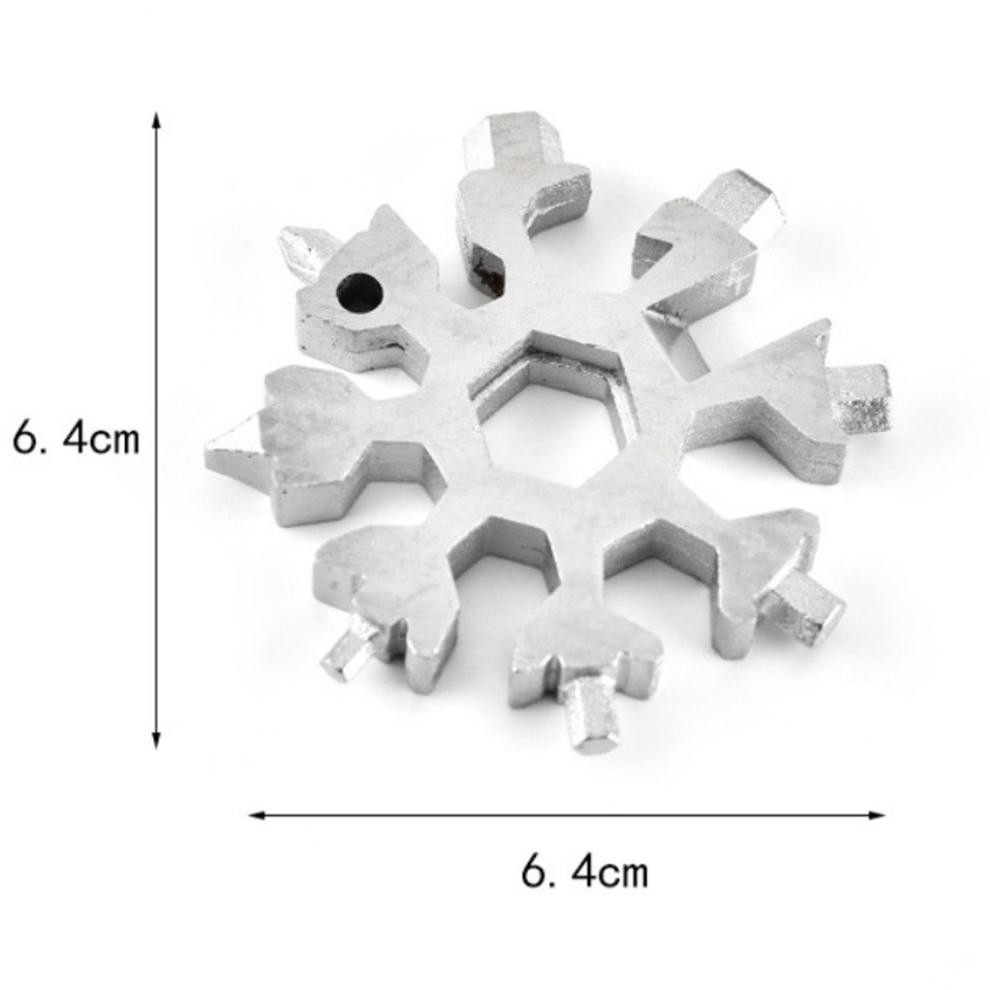 [FREE SHIP] Móc Khóa Đa Năng Vặn Ốc Vít  Khui Bia 16 Đầu Hình Bông Tuyết Thép Không Gỉ