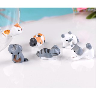 Mô hình bộ mèo lười để bàn, trang trí bàn làm việc