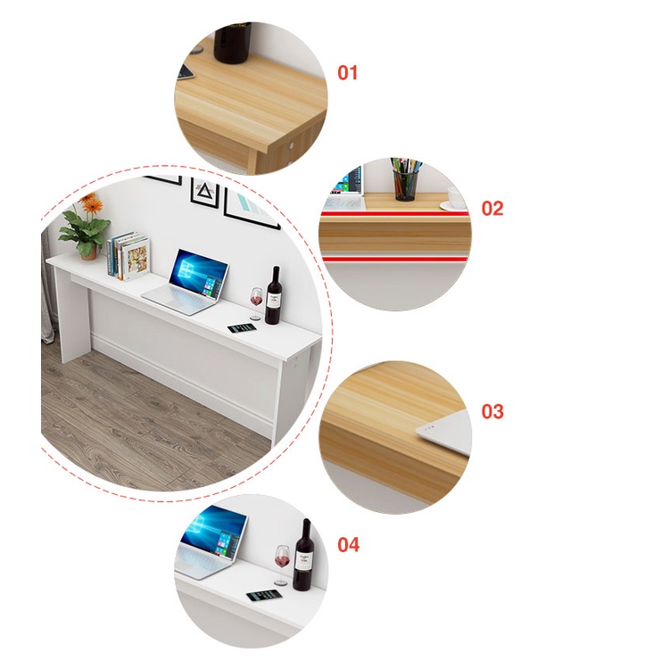 Bàn làm việc thông minh tiết kiệm không gian  , bàn gỗ nhỏ decor cho phòng nhỏ hẹp 100x30x72cm BH3 năm TB006