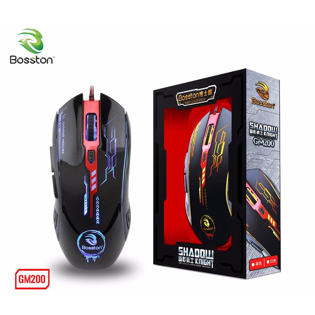 Chuột chuyên game LED RGB Bosston GM200 - Chuột dây hàng chính hãng