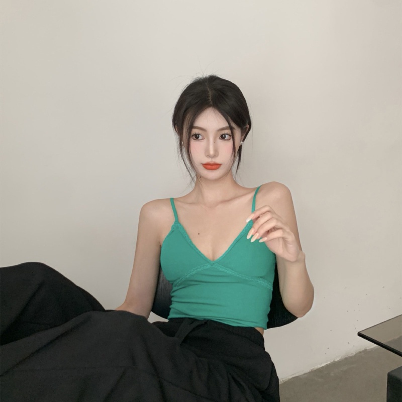 Áo Croptop Hai Dây Cổ Chữ V Hở Lưng Quyến Rũ Thời Trang Dành Cho Nữ