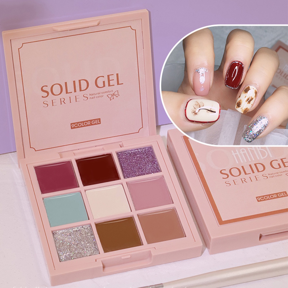 Bảng Gel Sơn Móng Tay 9 Ô Màu Hanbi